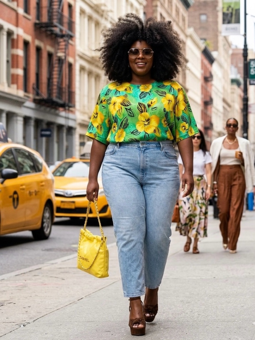 PLUS SIZED VINTAGE FLORAL STATEMENT BLOUSE